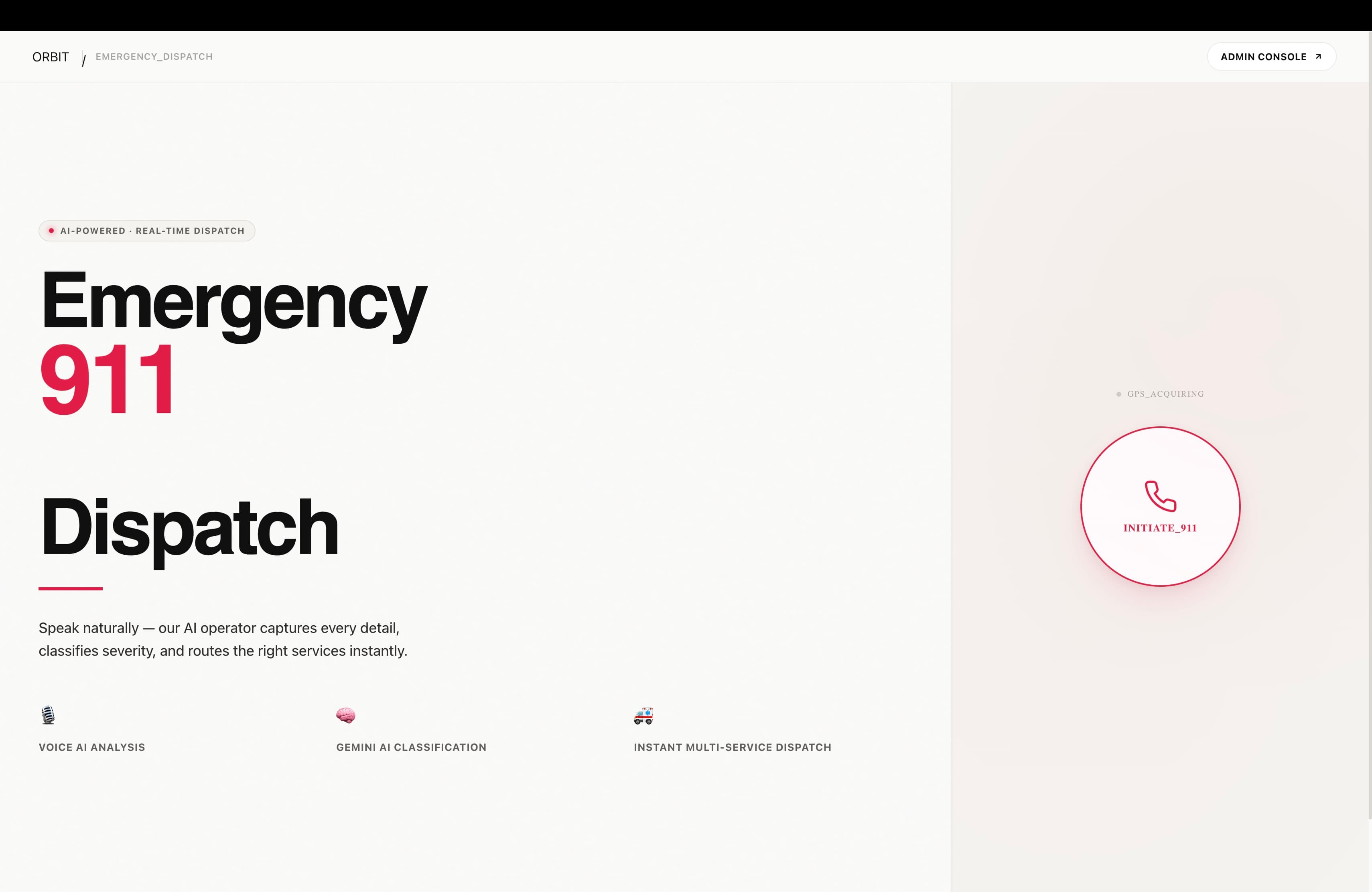 ORBIT - AI 911 Dispatch Response System